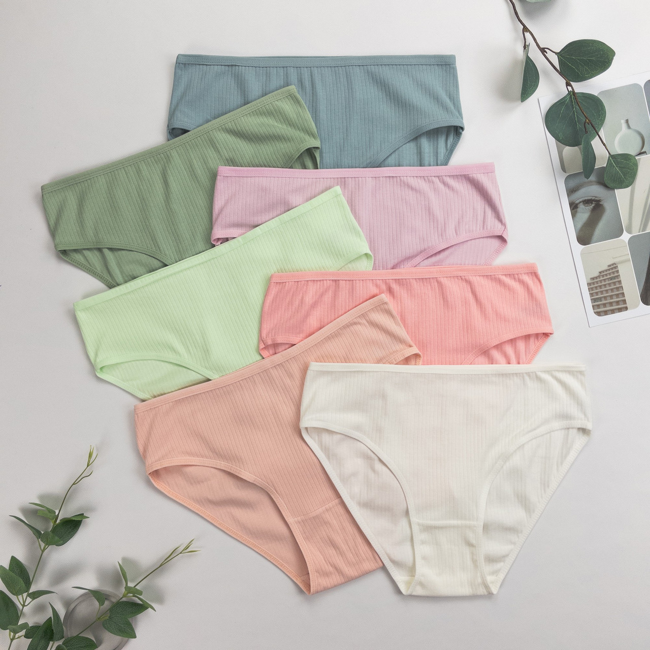 Труси жіночі в рубчик Nicoletta Туреччина тижневки 2XL, 3XL, 4XL, 5XL | 7 шт.