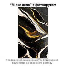 Покриття для столу, м'яке скло з фотодруком, Чорний мармур із золотом 60 х 100 см (1,2 мм), фото 3