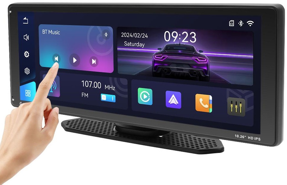 Універсальний сенсорний дисплей, монітор 10,26" car player 901W HD IPS з Apple CarPlay та Android Auto, фото 1