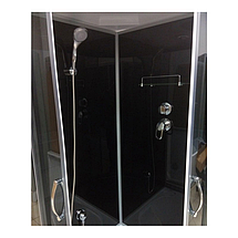Душовий бокс Atlantis AKL 120P T ECO GR 120х80х225 см на низькому піддоні тоноване скло розсувні двері, фото 4