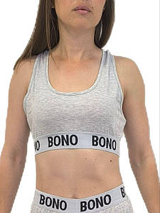 Bono топ жіночий 950119 світло-сірий зі світлою резинкою