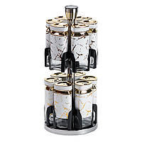 Набір для спецій на підставці карусель12 баночок по 120 мл HP1333