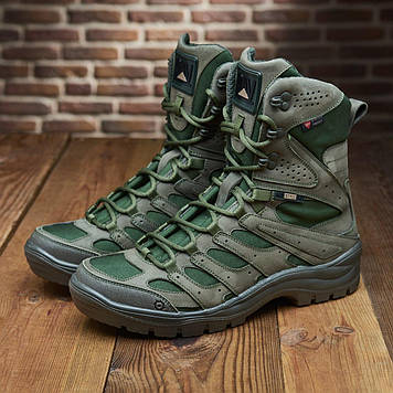 Жіночі тактичні берці демісезонні оливкові, військові черевики хакі для жінок весна осінь, 36-41