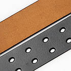 Чоловічий ремінь з натуральної шкіри, 125см, Bison, Чорний / Поясний ремінь шкіряний / Ремінь з двома язичками, фото 8