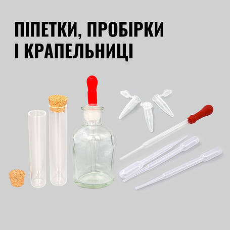 Піпетки, пробірки і крапельниці