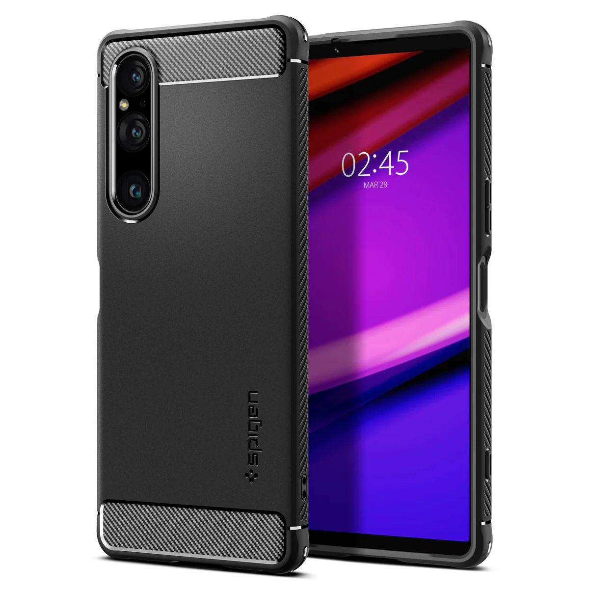 Чохол Spigen Rugged Armor до Sony Xperia 1 V Matte Black (ACS06204), фото 1