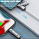 Кабель швидкого заряджання 4 в 1 з роз'ємами USB/Type-C/Lighting для iPhone, Xiaomi, Samsung 120W білий, фото 7