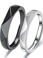 Безразмерные парные кольца для влюбленных, серебрянные кольца(цвет), обручальные кольца медицинска сталь, b2