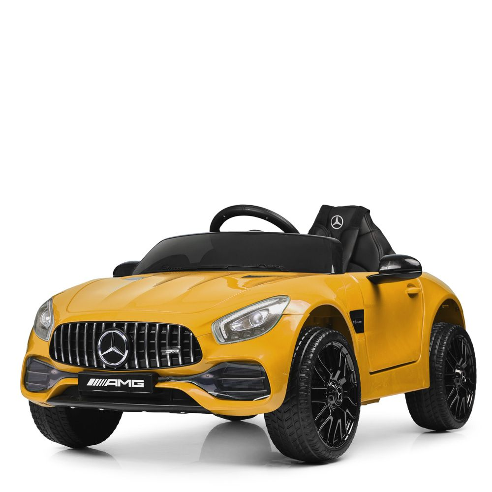 Дитячий електромобіль на 2 мотори з музикою та світлом Mercedes M 4062EBLR-6 Жовтий