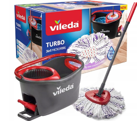 Набір для прибирання відро зі шваброю Vileda TURBO 3w1 Microfibre, фото 1
