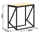 Приліжковий столик у стилі LOFT (NS-1481), фото 2