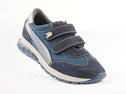 Кросівки ортопедичні Zdrava obuvka Нубук/шкіра Синій Шкіряні ортопедичні кросівки Взуття для дітей