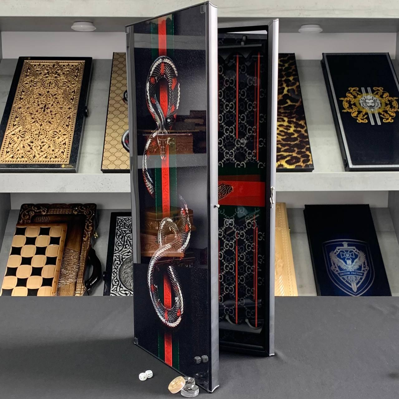Дизайнерські нарди зі скла Gucci, 61×27×5см, арт.250101