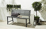 Лавочка садова Loft зі спинкою Сіра, фото 2