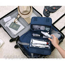 Косметичка/несесер дорожня розкладна підвісна Trevel Toiletry Pouch (темно-синій з малюнком) ) 42*24*9 см, фото 6