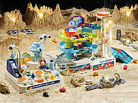 Великий дитячий розвиваючий автотрек 2в1 з автоматичним підйомником машинками підсвічуванням та мелодією