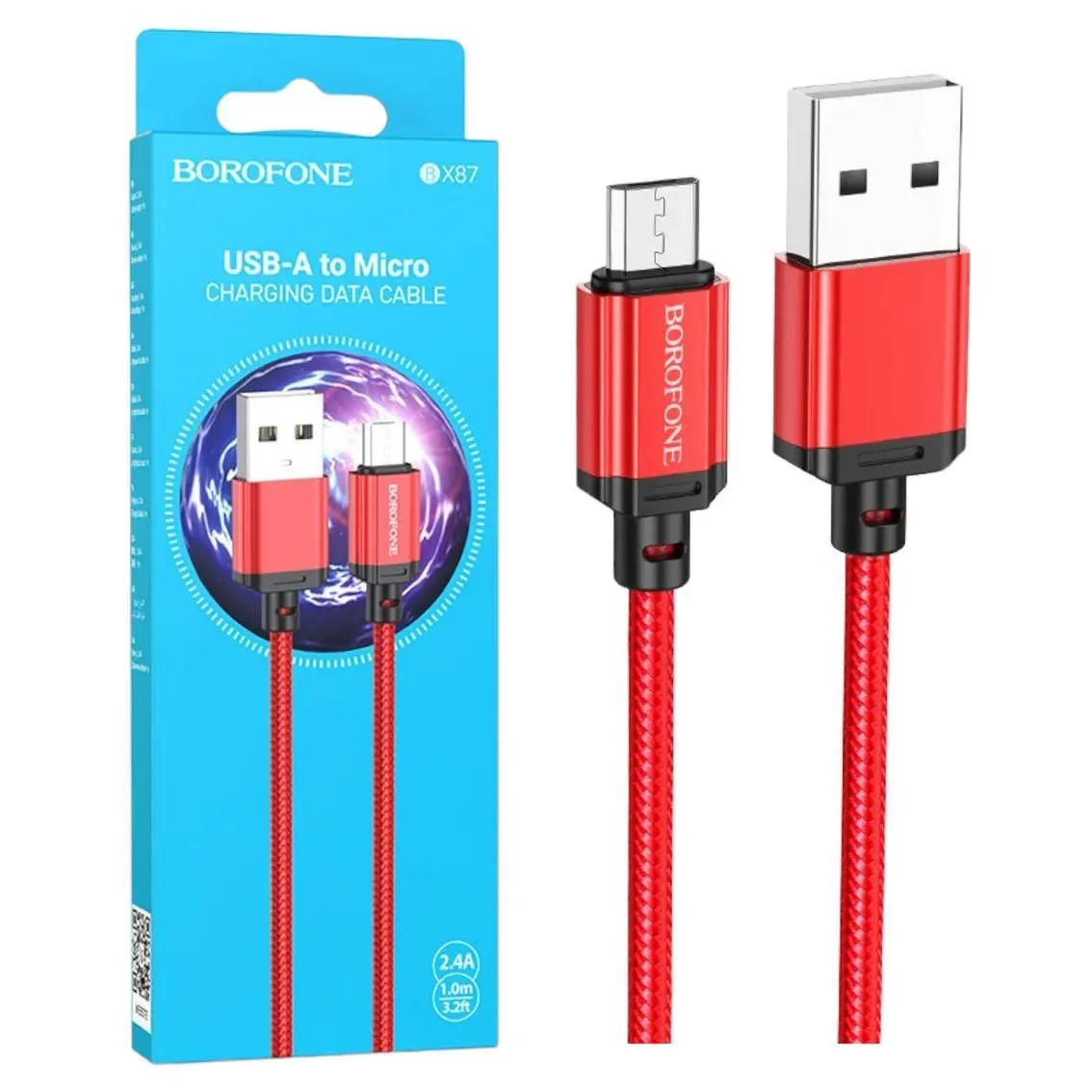 Кабель Micro USB 1.0 m Borofone BX87 (BX87MR) червоний (коробка)