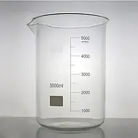 Склянка низька Н-1-5000 ТС зі шкалою з термостійкого скла (ГОСТ 25336-82)