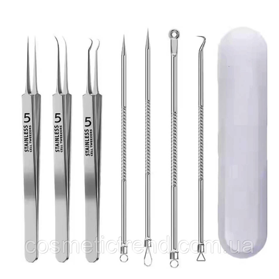 Інструменти для чищення обличчя косметологічні професійні (набір 7 предметів + футбол)