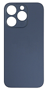 Задня кришка iPhone 15 Pro Max, синя, Blue Titanium, з великими отворами під вікна камер, оригінал PRC