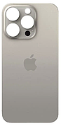 Задня кришка iPhone 15 Pro, Natural Titanium, з великими отворами під вікна камер, оригінал PRC