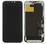 Дисплей (екран) для iPhone 12/12 Pro, чорний, оригінал PRC переклеєне скло
