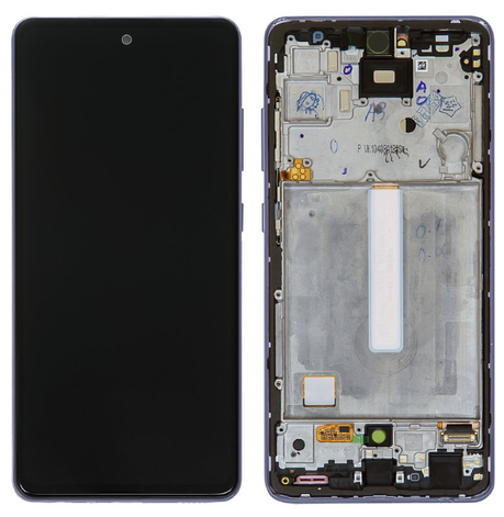 Дисплей (екран) для Samsung A525 Galaxy A52/A526/A528, чорний, OLED, з передньою панеллю фіолетового кольору,, фото 1