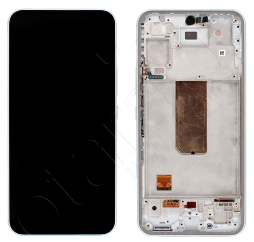 Дисплей (екран) для Samsung A546 Galaxy A54 5G, чорний, OLED, з передньою панеллю сріблястого кольору, White, фото 1