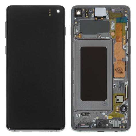Дисплей (екран) для Samsung G973 Galaxy S10, чорний, Amoled, оригінал PRC переклеєне скло, з передньою панеллю, фото 1