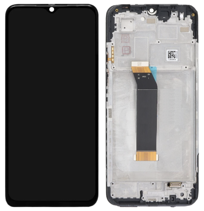 Дисплей (екран) для Xiaomi Poco M5/Poco M4 5G/Redmi 10 5G/Note 11E 5G/Note 11R, чорний, з передньою панеллю