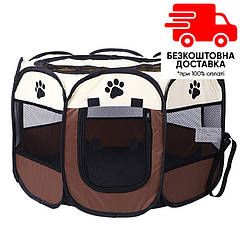Манеж для собак Pet Style "Будиночок" Коричневий 114х114х58 см
