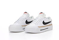 Жіночі кросівки Nike Court Legacy Lift White (білі з чорним) стильні спортивні Y14435