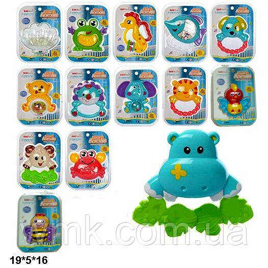 Погремушка 8820-3 животные. лист 19*5*16см