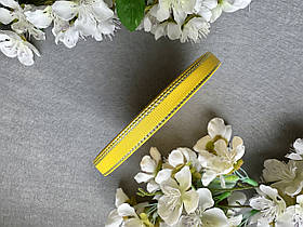 Стрічка репсова з люрексом 0.9 см, 25 ярд, жовтотого (daffodil) кольору зі сріблом