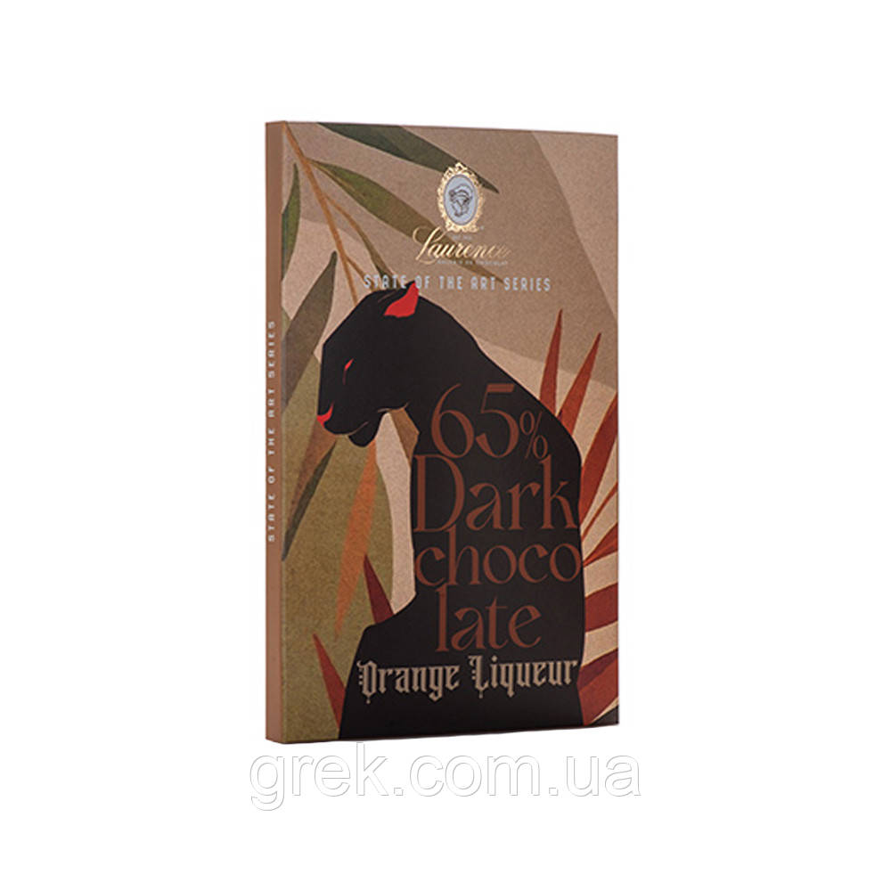 Темний шоколад (65%) з апельсиновим лікером Laurence 80 г, фото 1