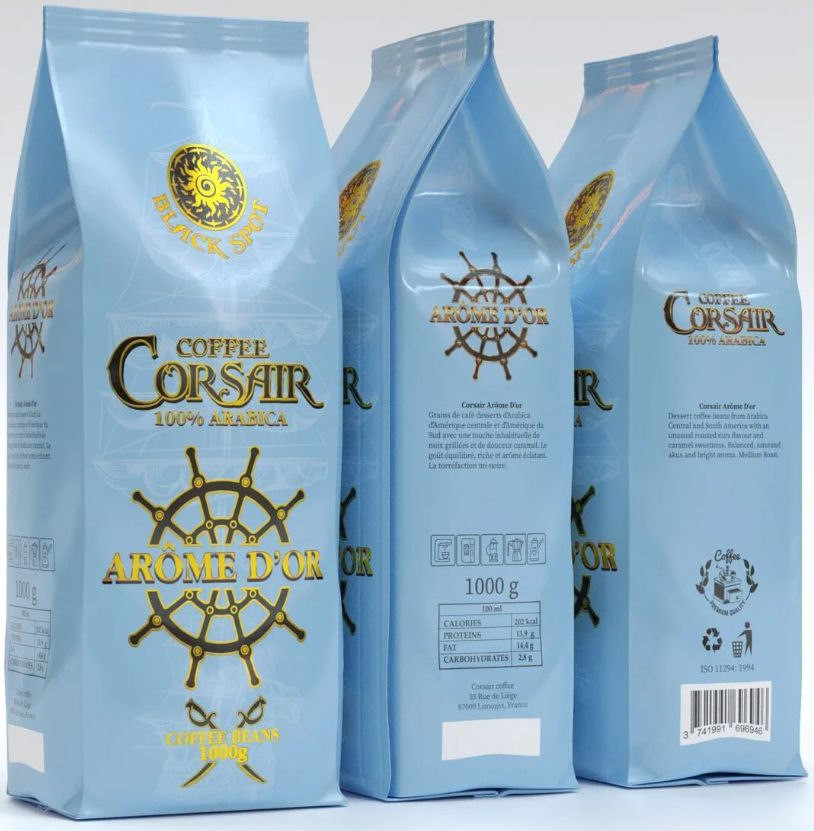 Кава в зернах  Corsair Arôme d'or 1000г Франція 100% Arabica (Corsair Arome D'Or)
