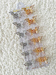 Краби для волосся оптом металеві 3*3,5*2 см 12 шт/уп  ЗОЛОТІ ТА СРІБНІ МЕТЕЛИКИ