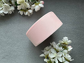 Стрічка репсова 4 см, 25 ярд оптом рожева пудра (powder pink) кольору