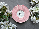 Стрічка репсова 2,5 см, 25 ярд оптом рожева пудра  (powder pink) кольору, фото 5