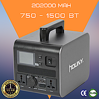 Портативна Зарядна Станція  512 Вт/год. 750 - 1500 Вт Houny HY-500 з Розетками 220В з USB з Type-C Для Дому та Квартири