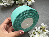 Стрічка репсова 4 см, 25 ярд оптом аква (aqua) кольору, фото 3