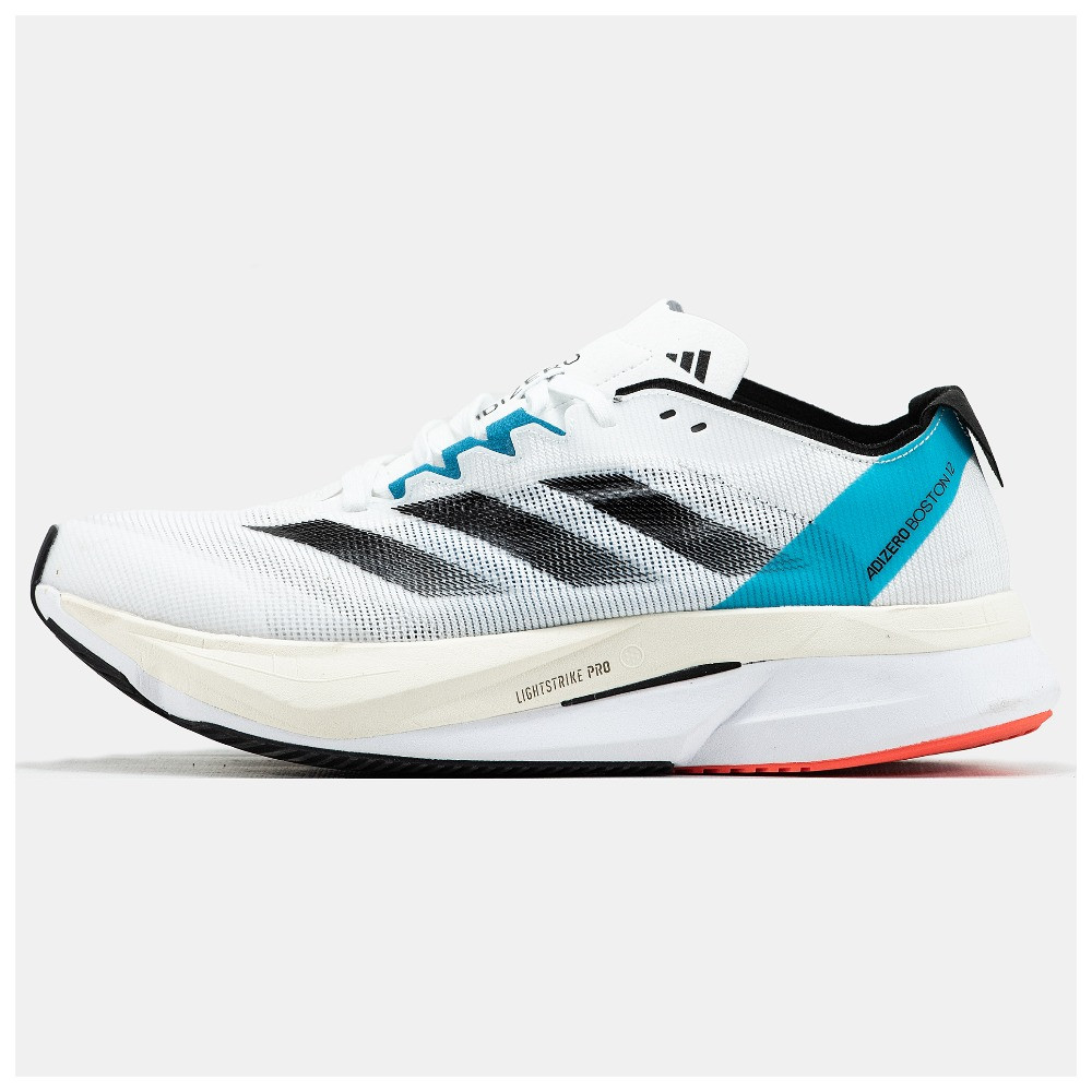 Чоловічі кросівки Adidas Adizero Boston 12 White Black Blue, кросівки адідас адізеро бостон 12