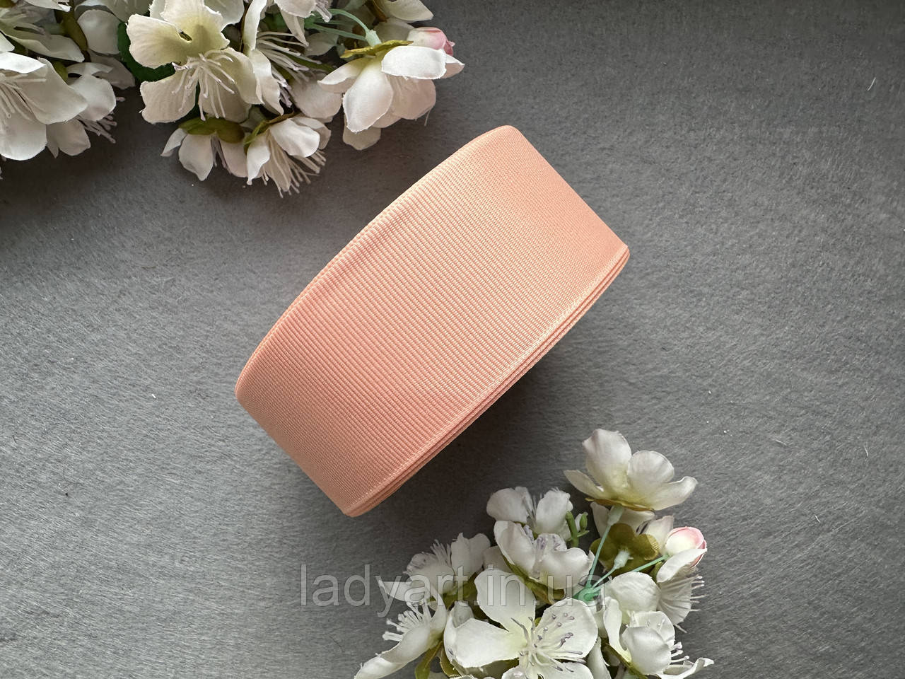 Стрічка репсова 4 см, 25 ярд оптом персикового (petal peach) кольору