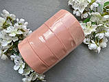 Стрічка репсова 2,5 см, 25 ярд оптом 5 рулонів персикового (petal peach) кольору блоком, фото 4