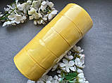 Стрічка репсова 4 см, 25 ярд оптом 5 рулонів жовтого кольору (daffodil) блоком, фото 4