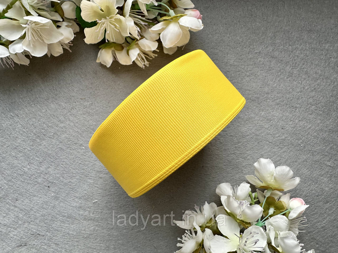 Стрічка репсова 4 см, 25 ярд оптом жовтого (daffodil) кольору