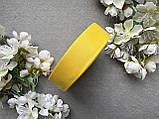 Стрічка репсова 2,5 см, 25 ярд оптом жовтого (daffodil) кольору, фото 3