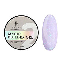 Гель для нарощування з поталью SAGA Professional Builder Gel Magic #2, 15 мл