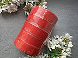 Стрічка репсова з люрексом 2,5 см, 25 ярд оптом 5 рулонів  червоного (poppy red) кольору блоком, фото 5