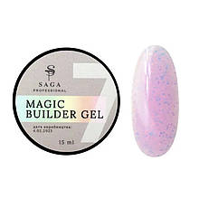 Гель для нарощування з поталью SAGA Professional Builder Gel Magic #7, 15 мл